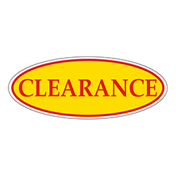 Window Sticker Red on Yellow Oval CLEARANCE - Qty. 12 12 / PK
