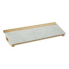 Glass Dry Erase Desktop Computer Pad, 18 x 6, Marble Surface
