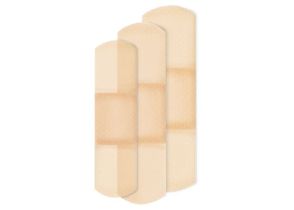 American® White Cross Sheer Adhesive Strips - 3/4" x 3" - Sterile
