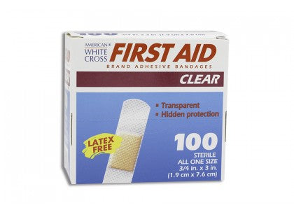 American® White Cross Clear Strips - 3/4" x 3" - Sterile