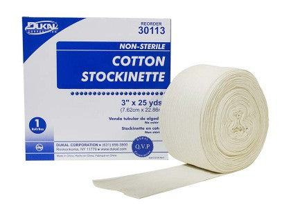 Cotton Stockinette - Latex-Free - 3" x 25Yds - Non-Sterile