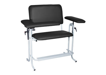 Blood Draw Chair - Wide - Tall - Flip Arm - Black