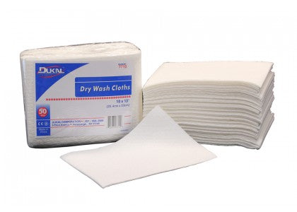 Dry Wash Cloths - 10" x 13" - Non-Sterile