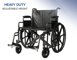 Heavy Duty 26" Wheelchair -10235 + Bariatric ELR 10264 - Combo Package