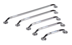Chrome Knurled Grab Bar - 12" - Silver - 12" - 1pc/box