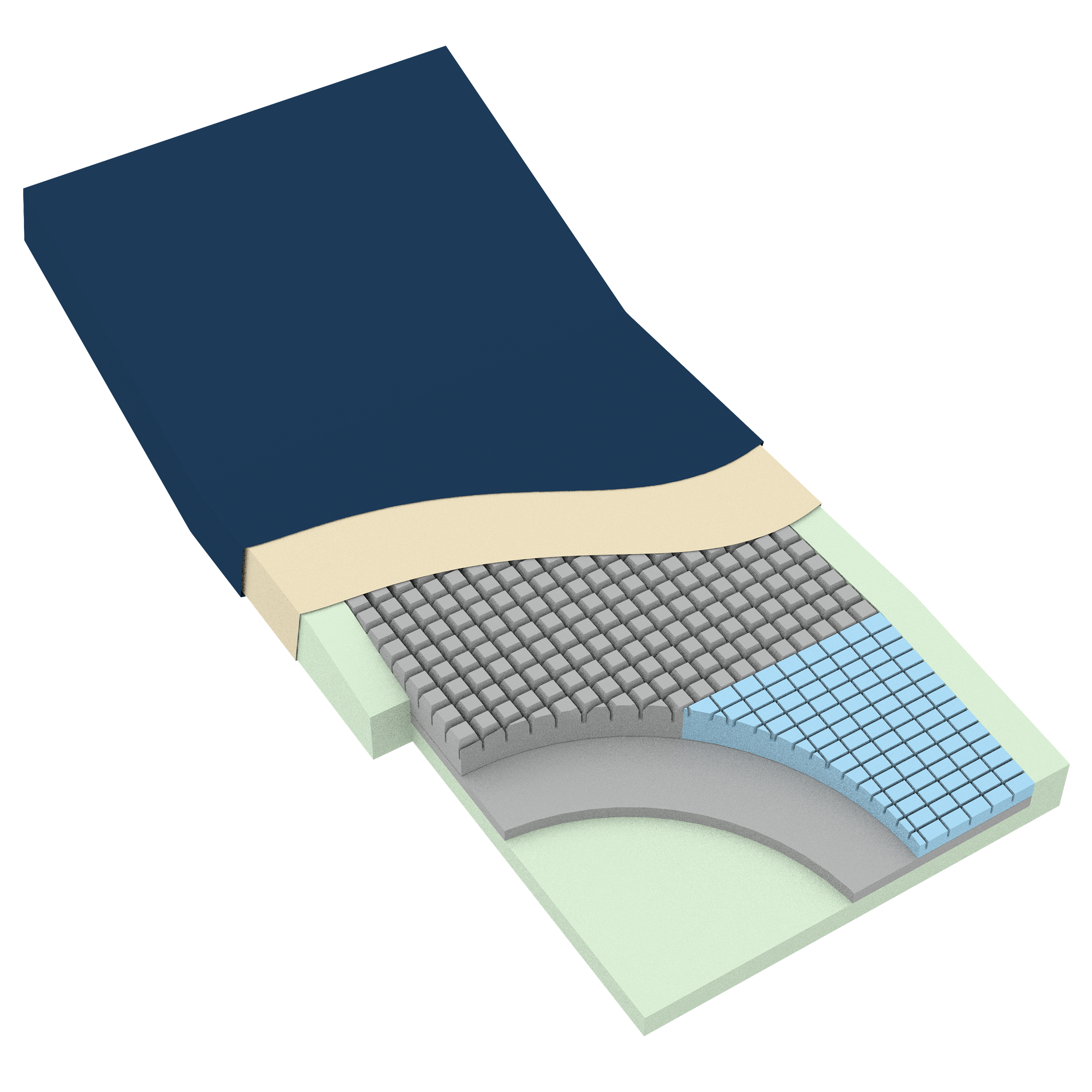 DynaRest Elite 4000 Tri-Layer Foam Mattress with Gel Heel - 80" Deluxe Foam Mattress with P - 1pc/cs