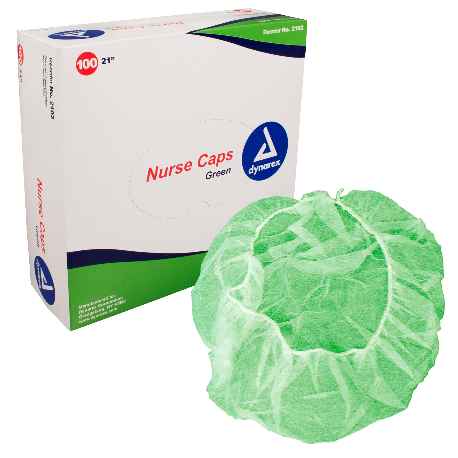 Nurse Cap O.R. - 21" - Green - 5/100/cs
