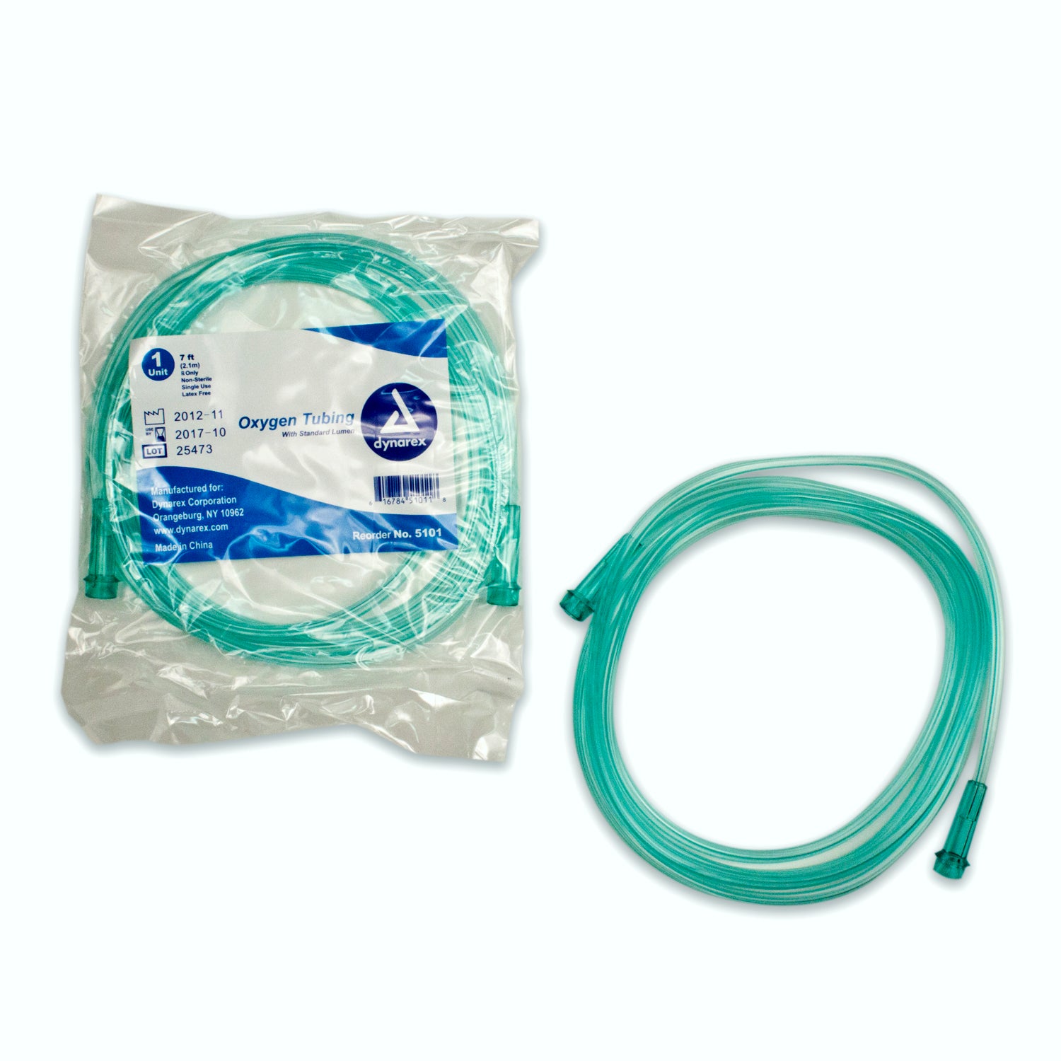 Oxygen Tubing Standard Lumen - 7 ft (2.1m) - 50/cs