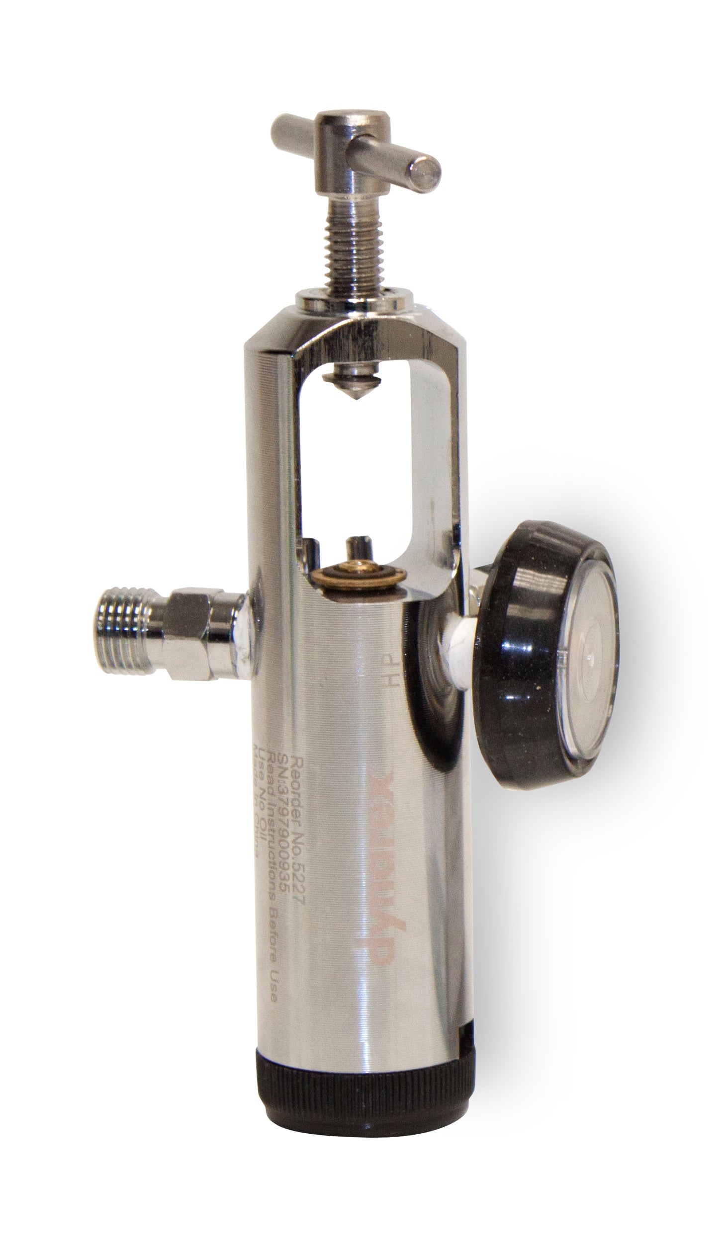 CGA870 Oxygen Regulator - All Brass - 0-25 LPM - Barb Outlet - 5/cs