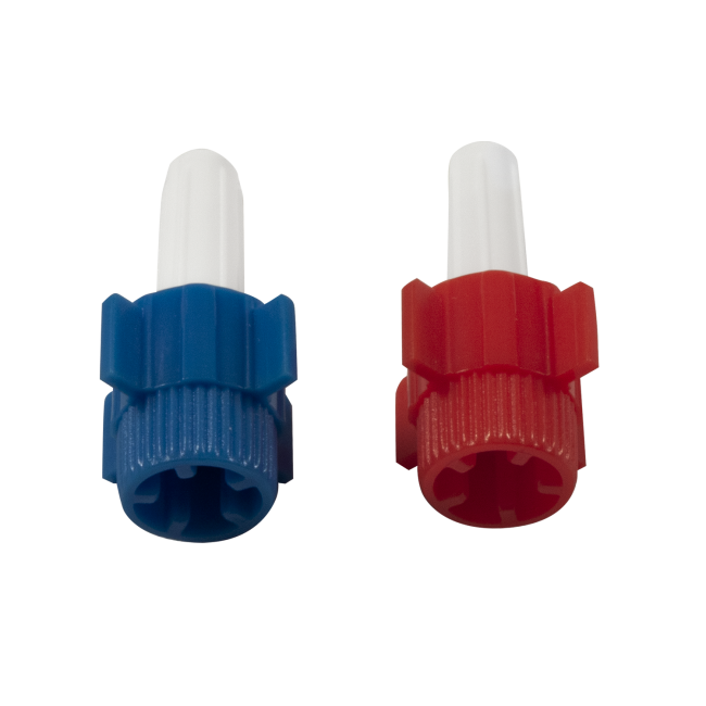 Dead End Caps Luer Lock - Red/Blue - 10/100/cs