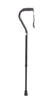 Curved handle cane - 29 - 38" - silver - 1 each