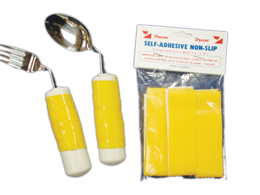 Dycem® Non-Slip Material Strips - self-adhesive strips (16"x1-1/8") 3 each - yellow