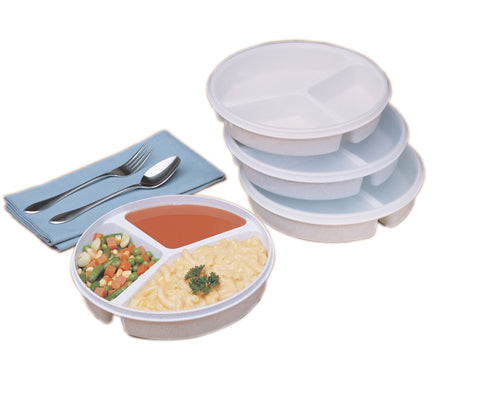 Partitioned scoop dish w/cover - red - 8"
