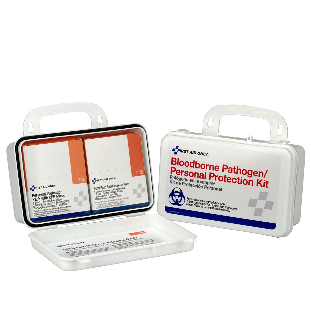 Blood Borne Pathogen (BBP) Unitized Spill Clean Up Kit with CPR, Plastic Case
