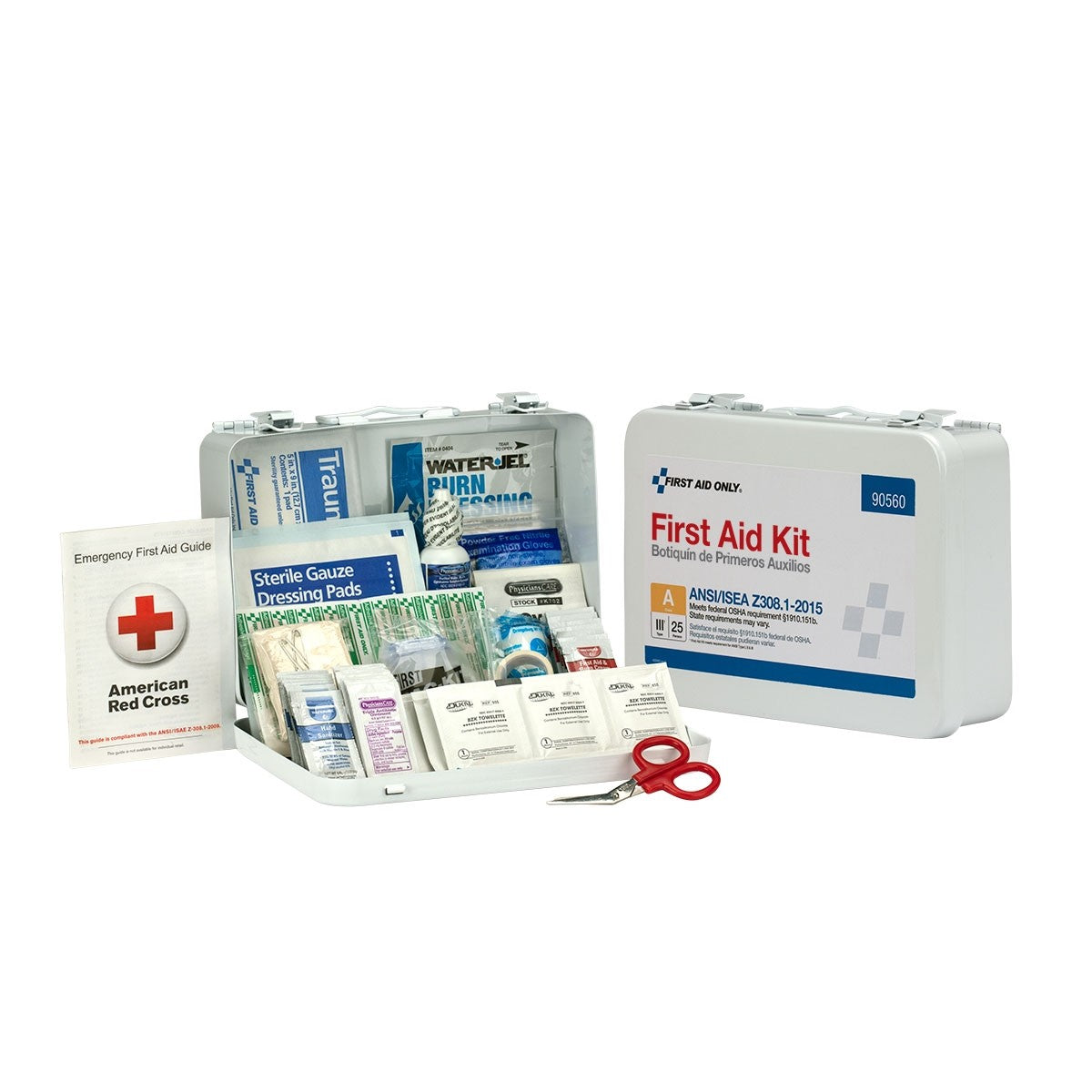 25 Person First Aid Kit, ANSI A, Metal Case, Custom Logo