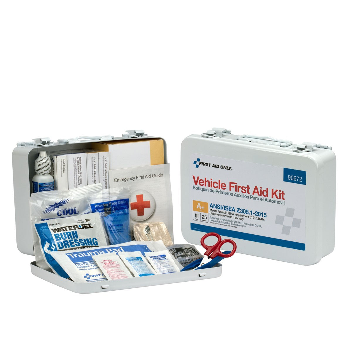 25 Person Vehicle ANSI A+ First Aid Kit, Metal Case, Custom Logo