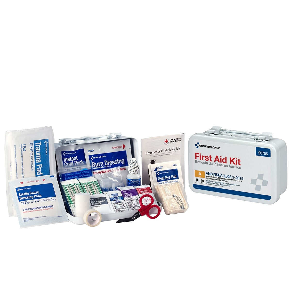 10 Person First Aid Kit, ANSI A, Metal, Custom Logo