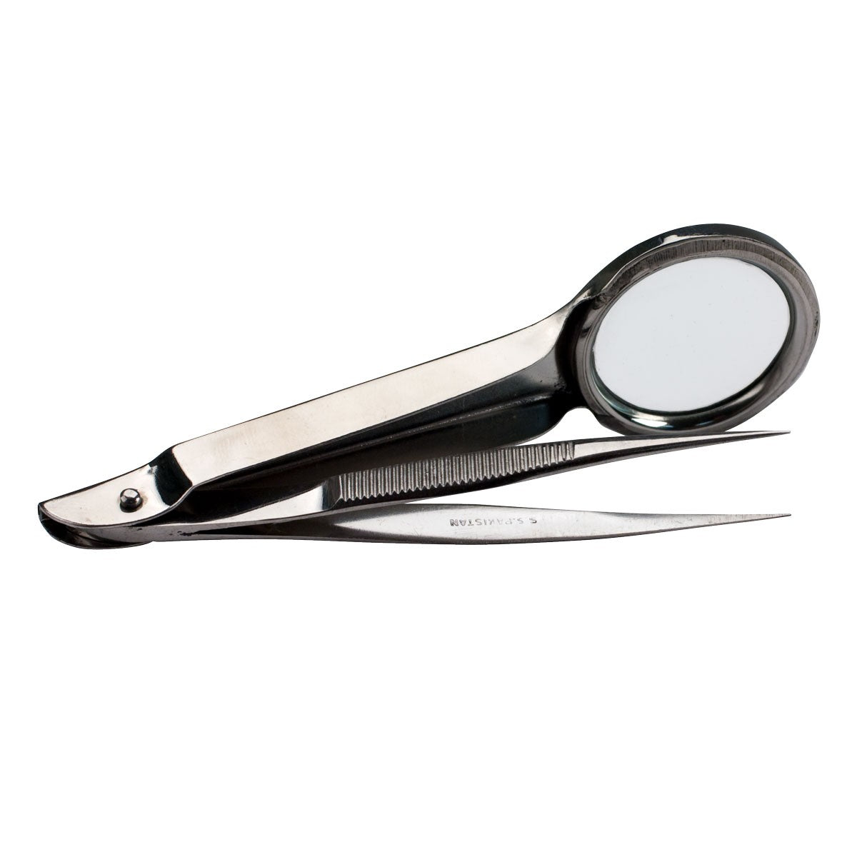 Forceps, Pointed Steel, with Magnifying Glass 12/box