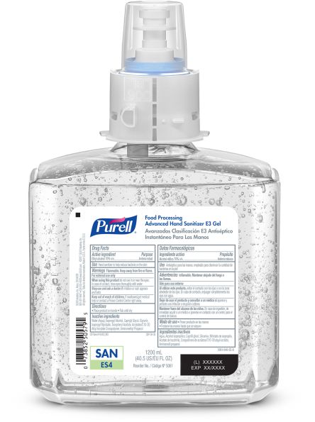 PURELL® Food Processing Advanced Hand Sanitizer E3 Gel - 1200 mL Refill - ES4