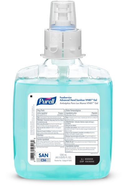 PURELL® Foodservice Advanced Hand Sanitizer VF481™ Gel - 1200 mL Refill - CS6
