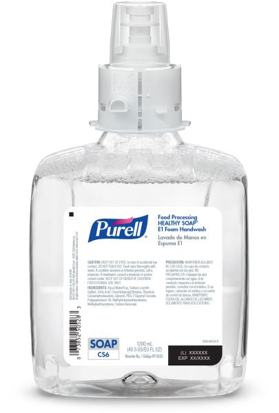 PURELL® Food Processing HEALTHY SOAP® E1 Foam Handwash - 1200 mL Refill - CS6