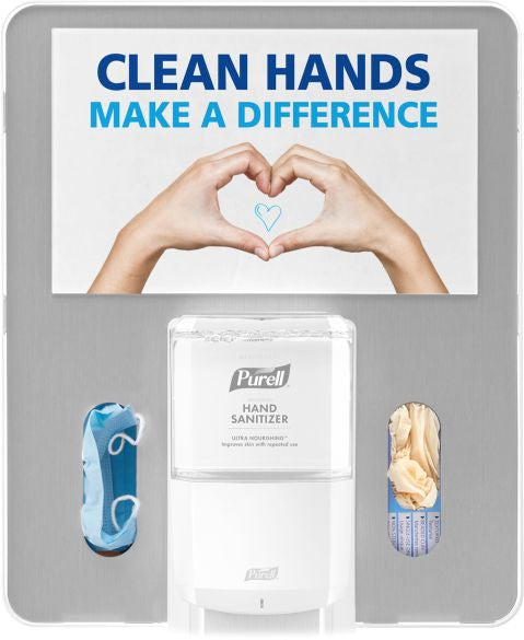 PURELL® MESSENGER™ Floor Stand Hygiene Bracket - White with Silver