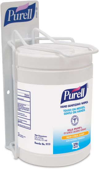 PURELL® Wipes Wall or Surface Bracket - Single (for 9113-06 and 9031-06)