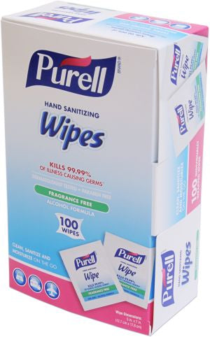PURELL® Hand Sanitizing Wipes - Amenity Singles Individually Wrapped Wipes - 100 Ct Carton