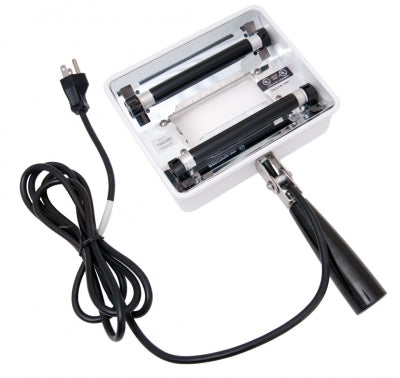 Q-Series UV Magnifier Lamp: Two 4-Watt integrally filtered tubes, 650 Typical Peak Intensity