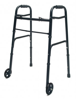 Everyday Walker with Wheels Dual Release Blk Adult, 2/Cs, Lumex