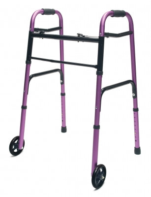 Everyday Walker with Wheels Dual Release Plum Adult, 2/Cs, Lumex
