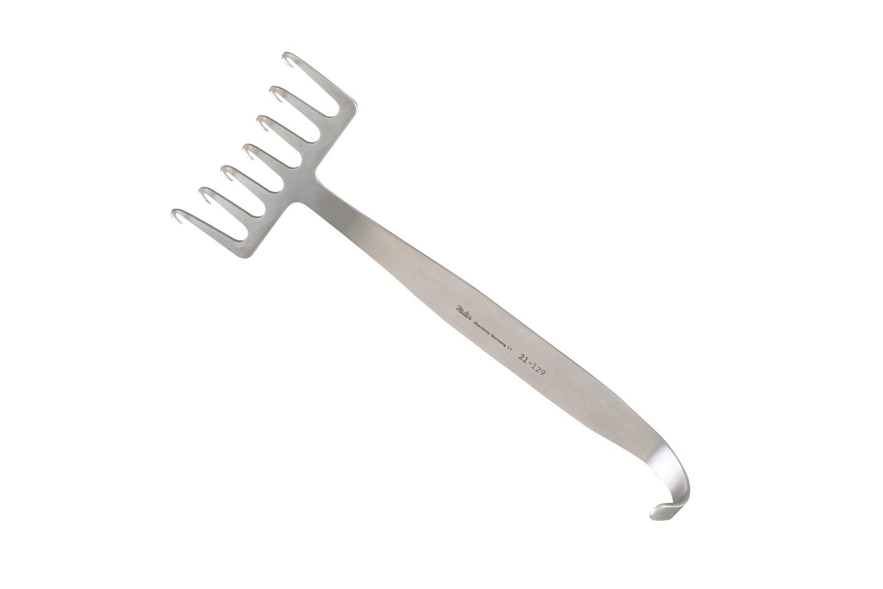 Coronal Brow Lift Retractor 7-1/4" - 7 Offset Prongs - Sharp