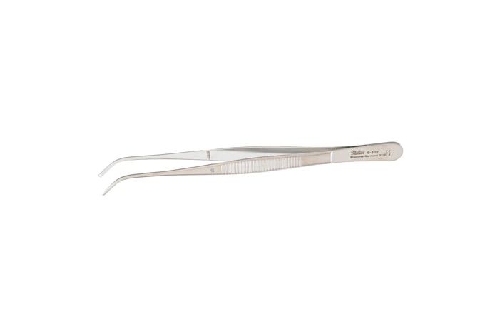 Semken Tissue Forceps - 4-7/8" (124mm) - Curved - 1 X 2 Teeth