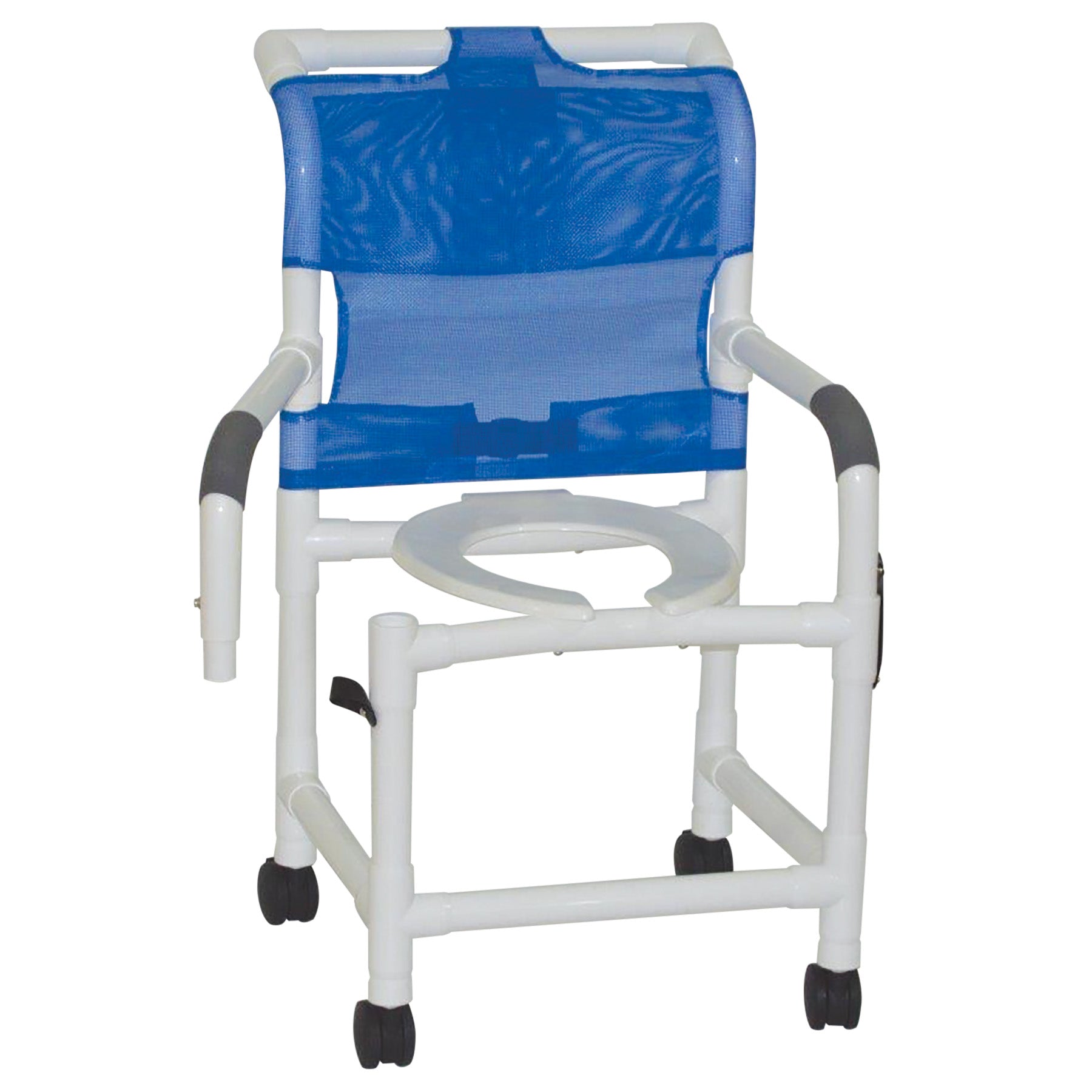 Shower Chair 18" Internal Width,Open Front Seat, 3" Twin Casters, With Double Drop Arm Option 300 Lbs