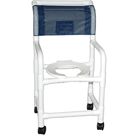 Shower Chair 18" Internal Width, Open Front Seat, 3"Twin Casters, With Individual Footrest 300Lbs