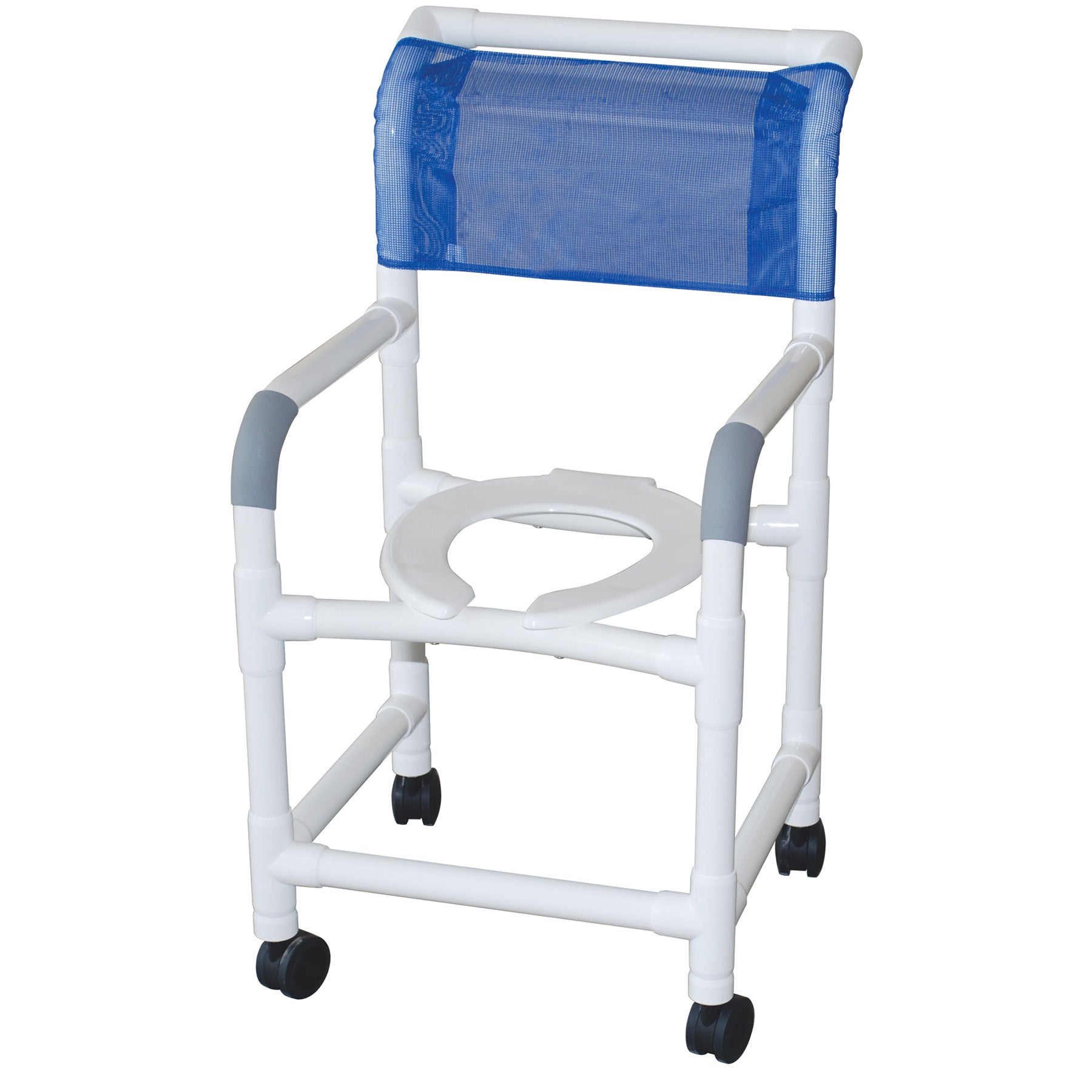 Shower Chair 18" Internal Width,Open Front Seat, 3" Twin Casters , 300 Lbs