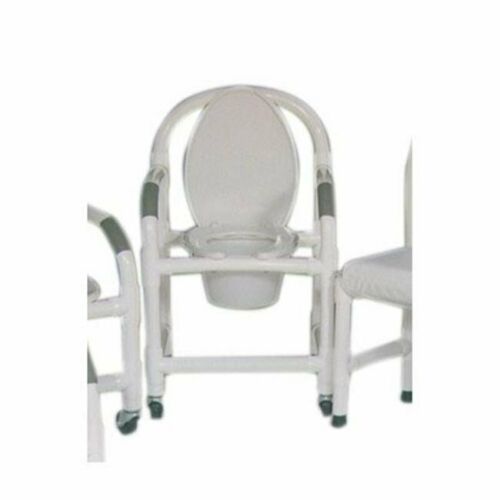 Bedside commode 18" internal width w/standard casters & 10 qt. commode pail (no sling)