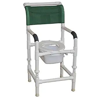 Adjustable Height Shower Chair 18" Internal Width, Open Front Seat, No Casters, 250 Lbs Wt Ap