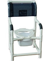 Shower chair 18" internal width, closed front seat, NO CASTERS folding capacity, 200 LBS wt cap