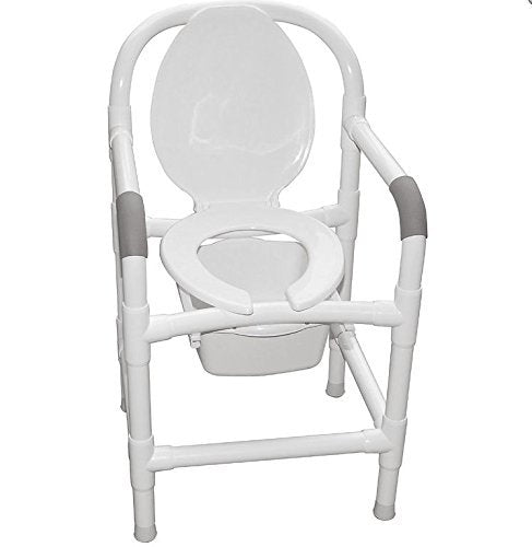 Bedside commode 22" internal width w/standard caster & 10 qt commode pail (no sling)