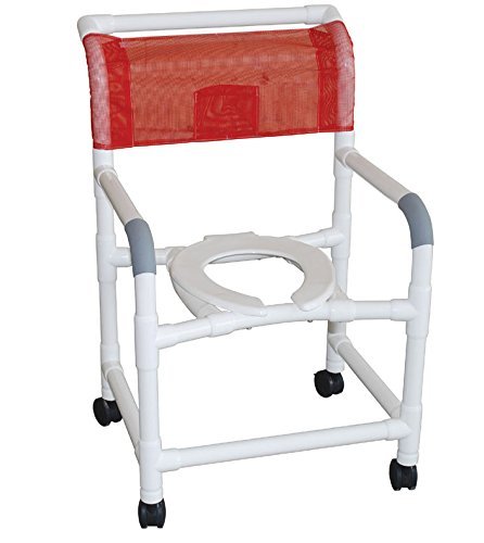 Adjustable height shower chair 22" internal width, open front seat, NO CASTERS 225 lbs wt cap