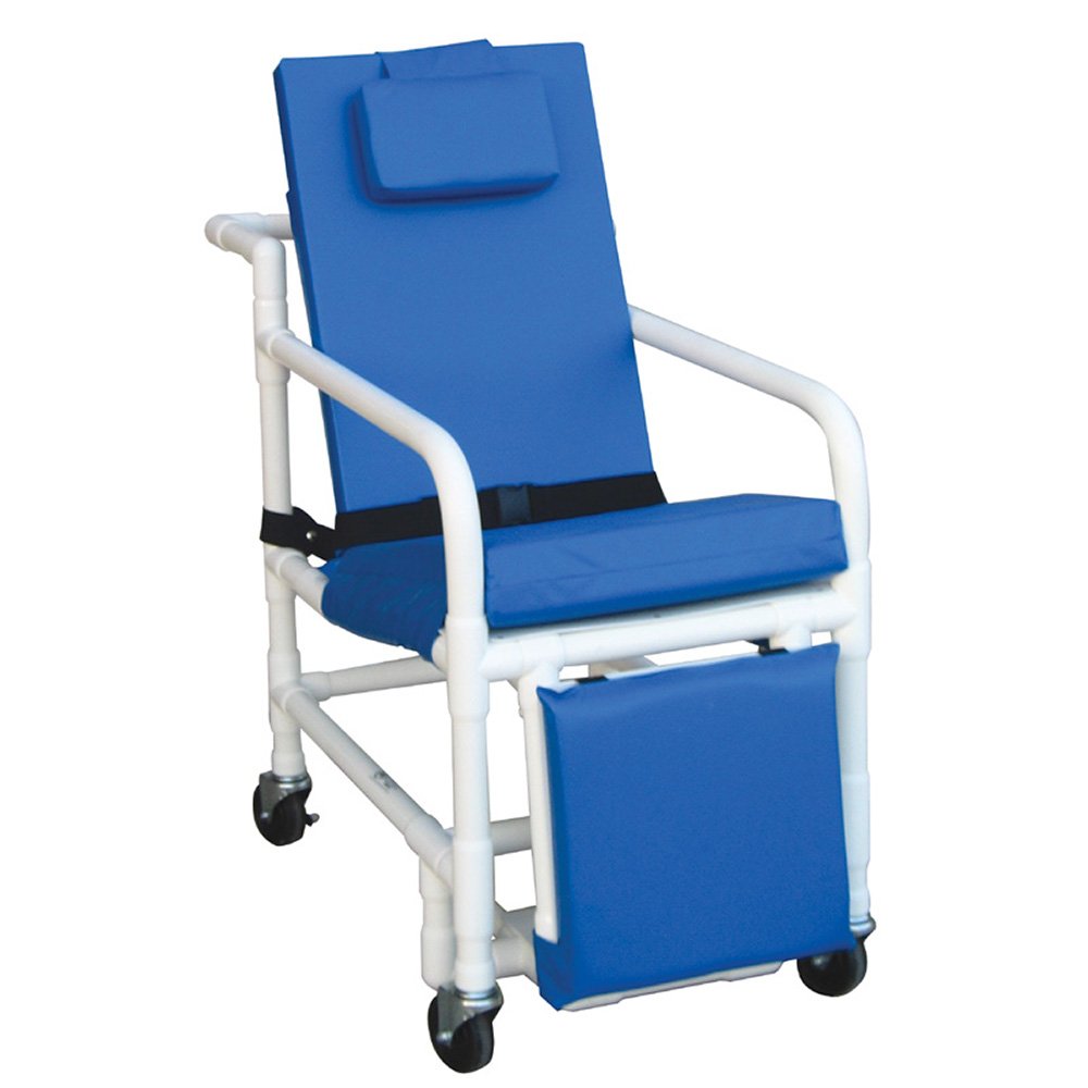 NON-Magnetic Extra wide 3-position recline Geri-CHAIR (24" internal width) chair will fit most average height residents, elevated legrest & footrest, 400 lbs wt cap