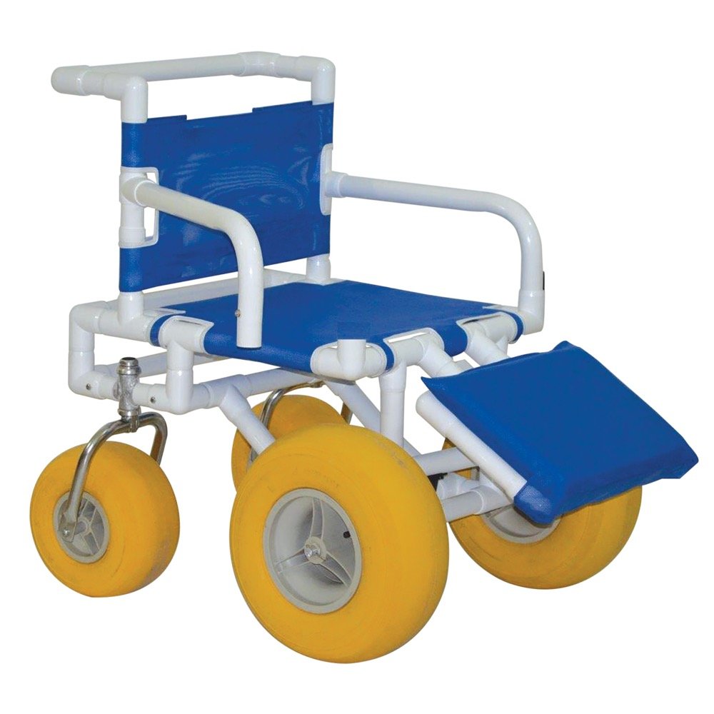 All terrain chair, 20" internal width, safety belt, elevated leg rest, 250 lbs weight capacity