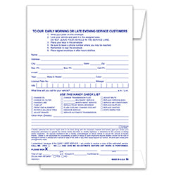 After Hours Envelope, Verbal Service Estimate & Parts Return 500 / BX