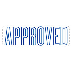 Self Inking Stamp - APPROVED - Blue Ink, 1/2" x 1 5/8" 1 / BX