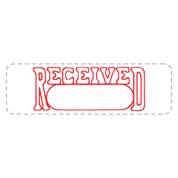 Self Inking Stamp - RECEIVED - Red Ink, 1/2" x 1 5/8" 1 / BX
