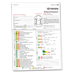Multi-Point Inspection Form - Toyota 250 / PK