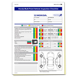 Multi-Point Inspection Form - Honda 250 / PK
