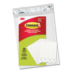 Picture Hanging Strips, Removable, Holds Up to 4 lbs per Pair, Large, 0.63 x 3.63, White, 20 Pairs/Pack Picture Hanging Strips, Removable, Holds Up to 4 lbs per Pair, Large, 0.63 x 3.63, White, 20 Pairs/Pack