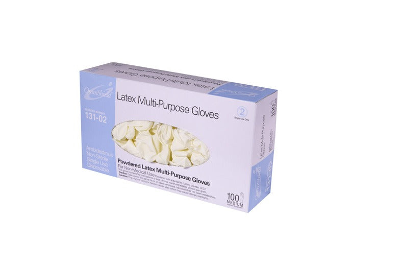 OmniShield Latex Powdered Multi-Purpose Gloves - Size: Medium